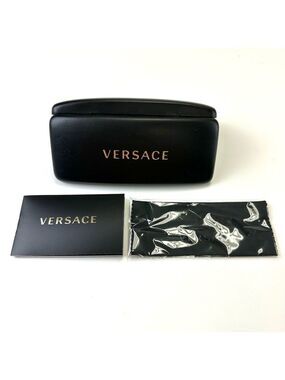 Versace eyeglass sunglass case NEW with product insert and cleaning cloth